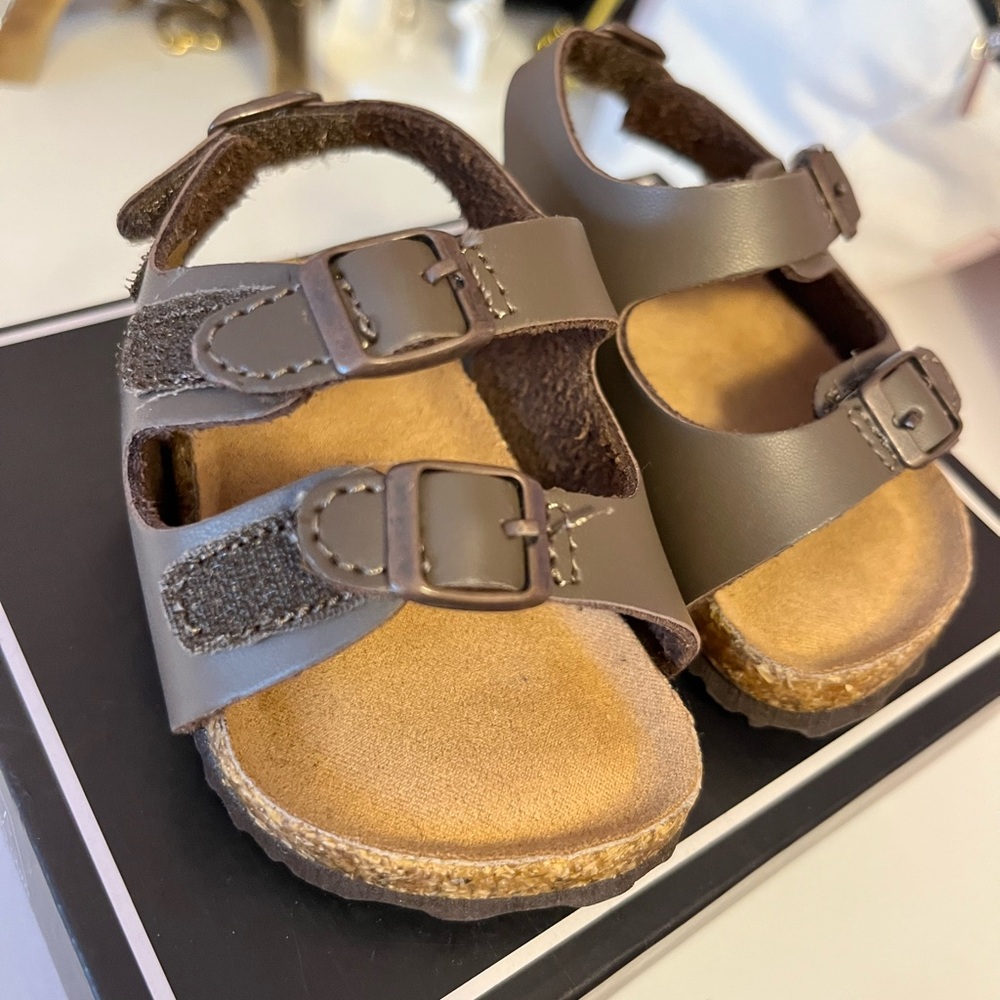 MIA Brown Baby Sandals with Adjustable Straps